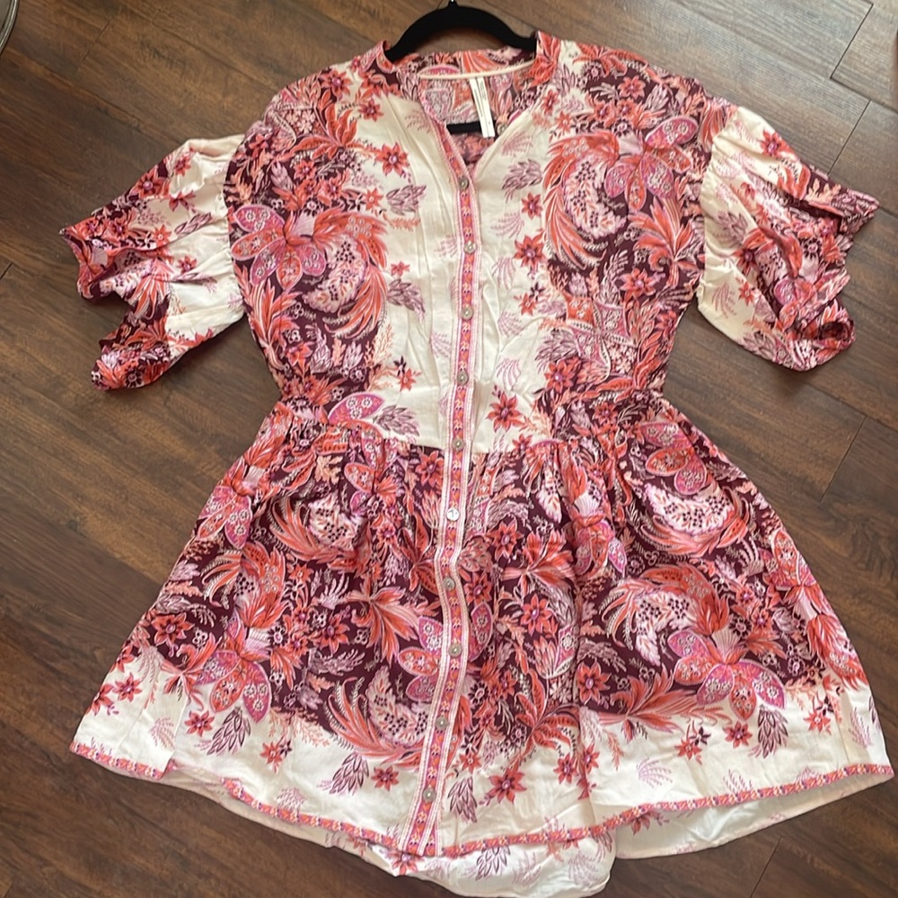 Floral Button-Down Mini Dress